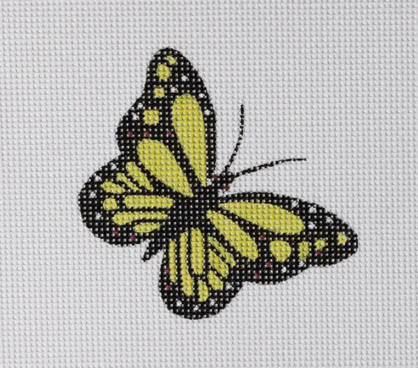 Yellow Butterfly Mini-3 3/4" Sqaure-13 Mesh