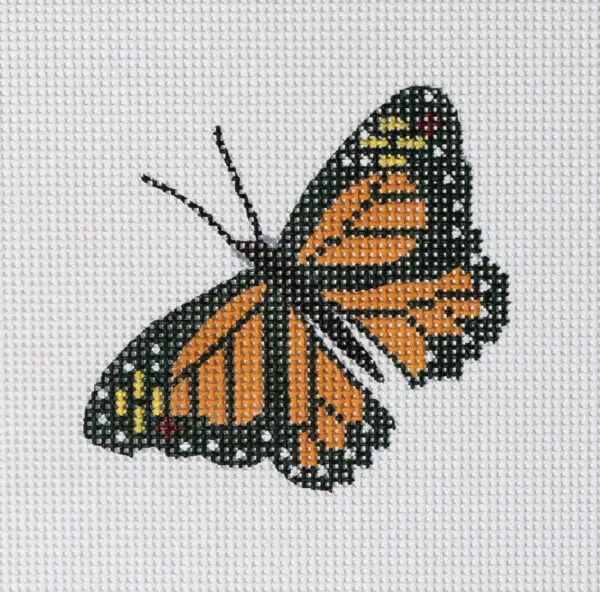 Orange Butterfly Mini-3 1/2" Square-13 Mesh