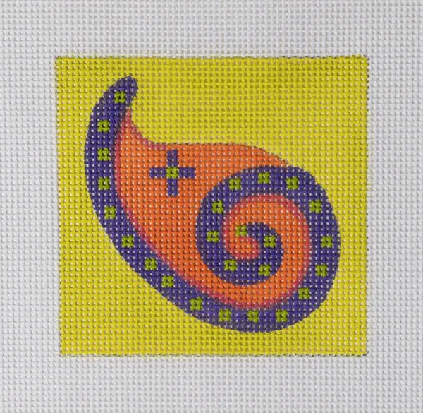 Chartruse Paisley Mini-4" Square-13 Mesh
