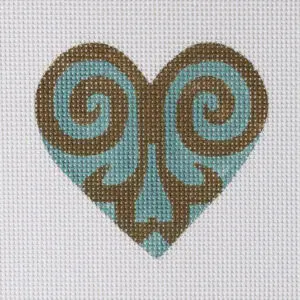 Sage Teal Heart Mini-3 3/4” x 3 1/2"-13 Mesh