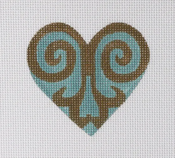 Sage Teal Heart Mini-3 3/4” x 3 1/2"-13 Mesh