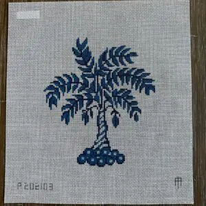 Blue Palm Tree-10" Square-12 Mesh