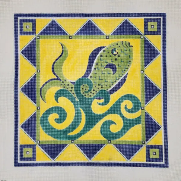 Zorba - Yellow Background-18" Square-12 Mesh