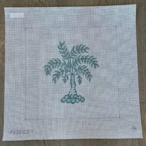 Boutique Aqua Palm Tree-10" Square-13 Mesh