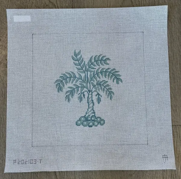 Boutique Aqua Palm Tree-10" Square-13 Mesh