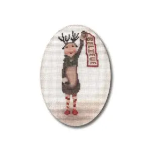 Reindeer Polar Girl-3 1/2" x 5"-18 Mesh