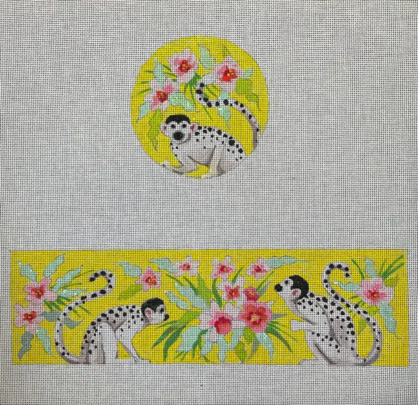 TB104-Speckled Monkeys Treasure Box -12" x 3.5" -4 Inch Round -18M
