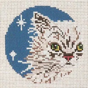 Persian Cat Ornament- 4" Round - 13 mesh