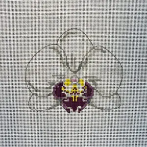 Single White Orchid - 4" x 3 1/2" -18 Mesh