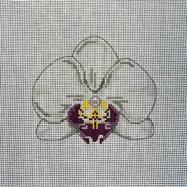 Single White Orchid - 4" x 3 1/2" -18 Mesh