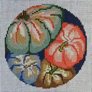 Tumbling Pumpkins Round- 4 1/4" Round- 18 Mesh