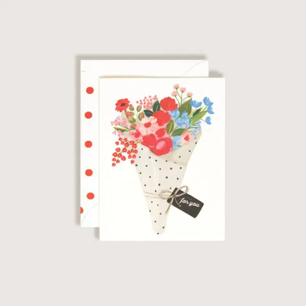 For You Freshly Wrapped Flowers Bouquet Greeting Card