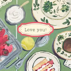 Love You Strawberries & Cream Greeting Card