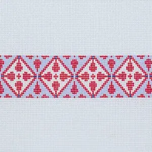 Red, White, and Light Blue Key Fob - 18 mesh