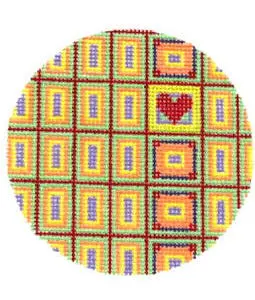 Multi with Heart Ornament 4" Round- 18 Mesh