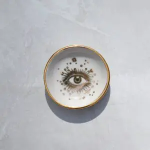 Golden Eye Ring Dish | Handmade pottery with Gold