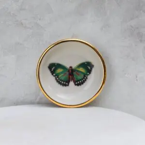 Emerald Green Butterfly Trinket Dish | Ring Dish | Handmade