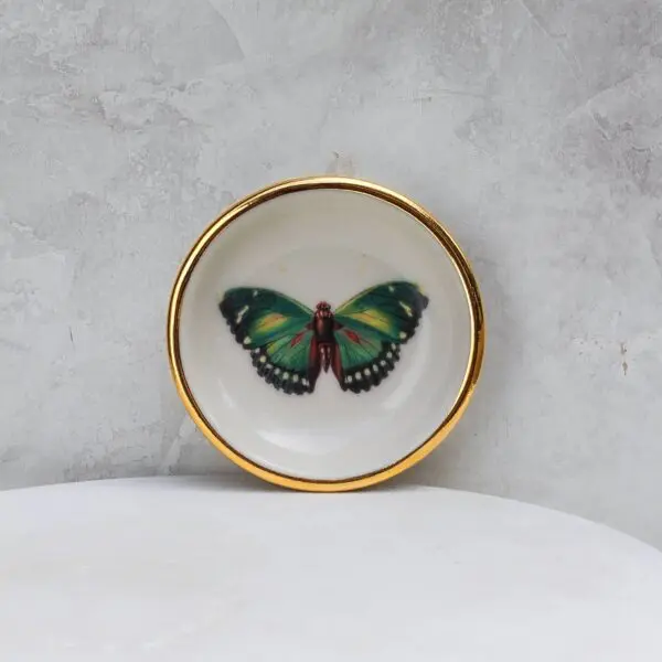 Emerald Green Butterfly Trinket Dish | Ring Dish | Handmade