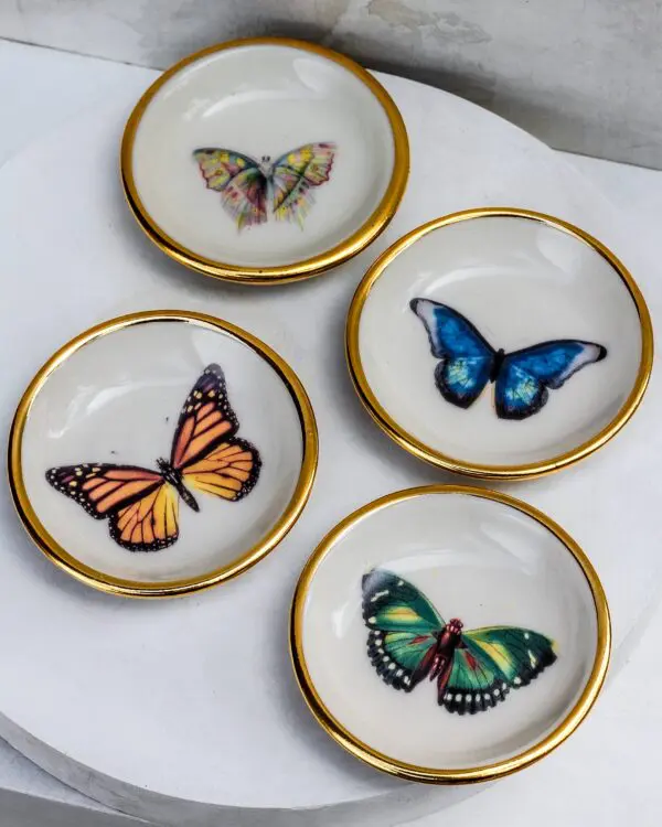 Monarch Butterfly Trinket Dish |Ring Dish|Handmade with gold