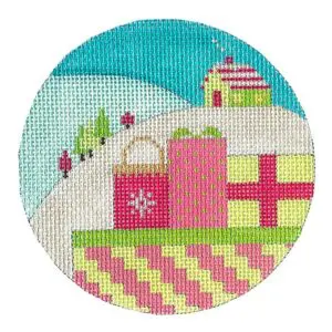 Kringle Orn. - Gifts Pink & Green-18 Mesh