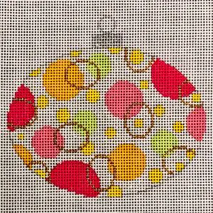 Colors of Christmas Orn. - "Tropical" Oval-18 Mesh
