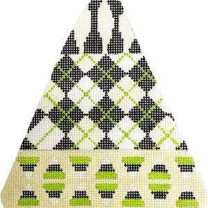 Candy Corn Argyle - Black & White-18 Mesh