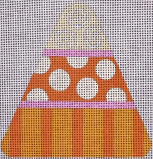 Candy Corn - Orange Dots & Stripes-18 Mesh