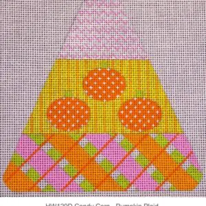 Candy Corn Pumpkin Plaid-18 Mesh