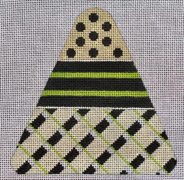 Candy Corn Plaid - Black & White-18 Mesh