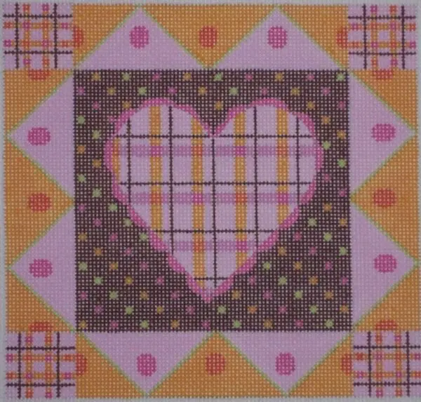 Pink Plaid Heart-18 Mesh