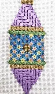 MCM Ornament - Purple/Teal Cylinder Drop-18 Mesh