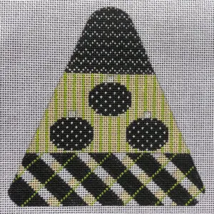 Candy Corn Pumpkin Plaid - Black & White-18 Mesh