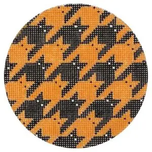 Cats-tooth Kitty Round Orn - black & orange-18 Mesh