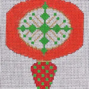 MCM Ornament - Red Square Ball Drop-18 Mesh