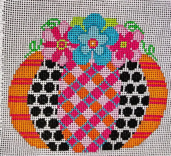 Pumpkin Flower Patch Mini - Plaid-18 Mesh