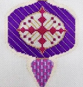 MCM Ornament - Purple/Pink Square Ball Drop-18 Mesh