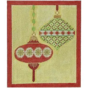 M&B - 2 Orns short teardrop - Red/Green-18 Mesh