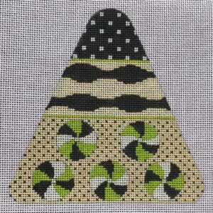 Candy Corn Candy Swirls - Black & White-18 Mesh