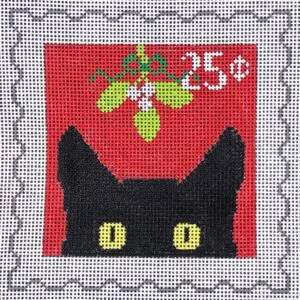Peeky Kitty Postage Stamp - Christmas-18 Mesh