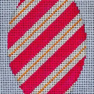Brilliant Baubles Orn. - Red Stripe Teardrop-18 Mesh
