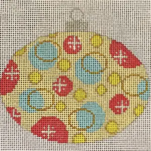 Colors of Christmas Orn. - "Seashore" Oval-18 Mesh