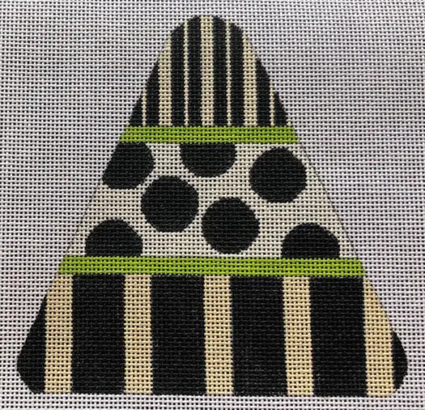 Candy Corn Pink Stripes - Black & White-18 Mesh