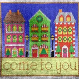 Love & Joy Come to You - City Ornament 3 Houses-18 Mesh