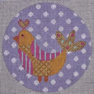 Mod Birds - Org. Bird on Purple-18 Mesh