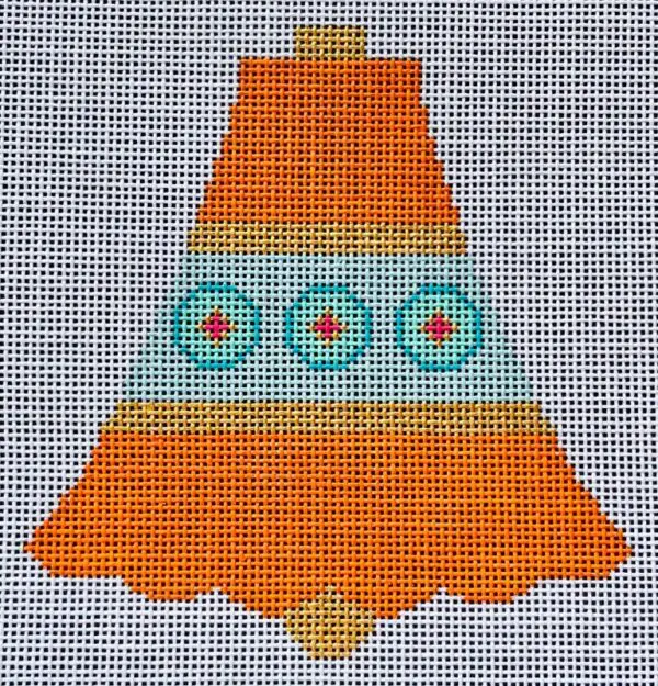 Brilliant Baubles Orn. - Orange Bell-18 Mesh