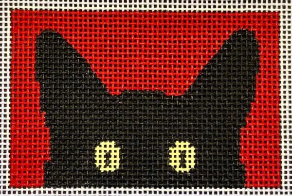 Peeky Kitty Luggage Tag - Red-18 Mesh