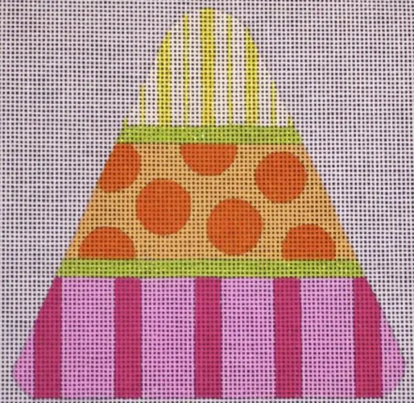 Candy Corn - Pink Dots & Stripes-18 Mesh