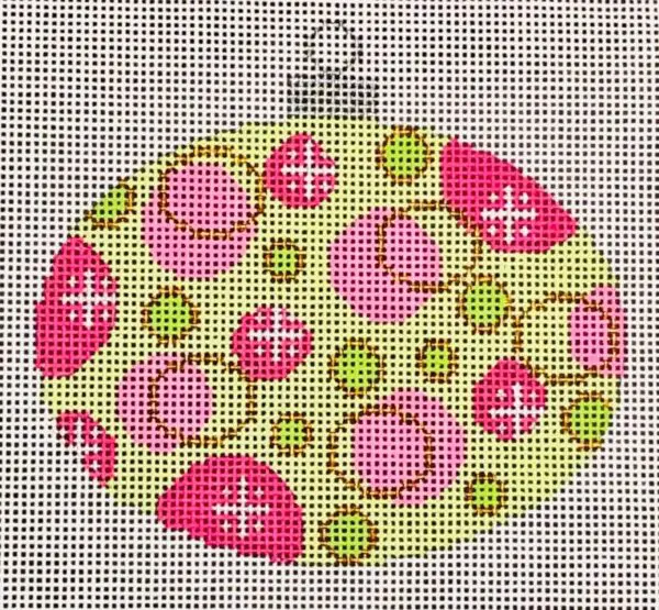 Colors of Christmas Orn. - "Preppy" Oval-18 Mesh