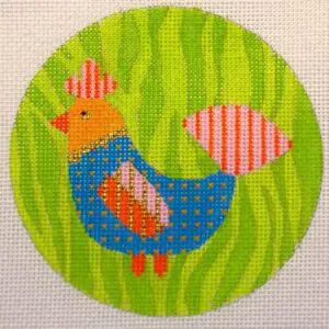 Blue Bird on green woodgrain-18 Mesh