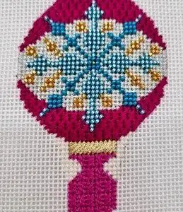 MCM Ornament - Magenta/Teal Ball Drop-18 Mesh